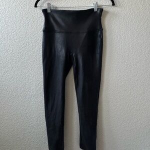 SPANX Black Shaping Leggings faux leather